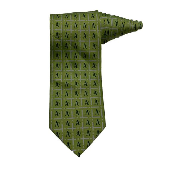 Macy’s MLB Oakland A’s Logo Green Novelty Necktie Polyester - Picture 1 of 7